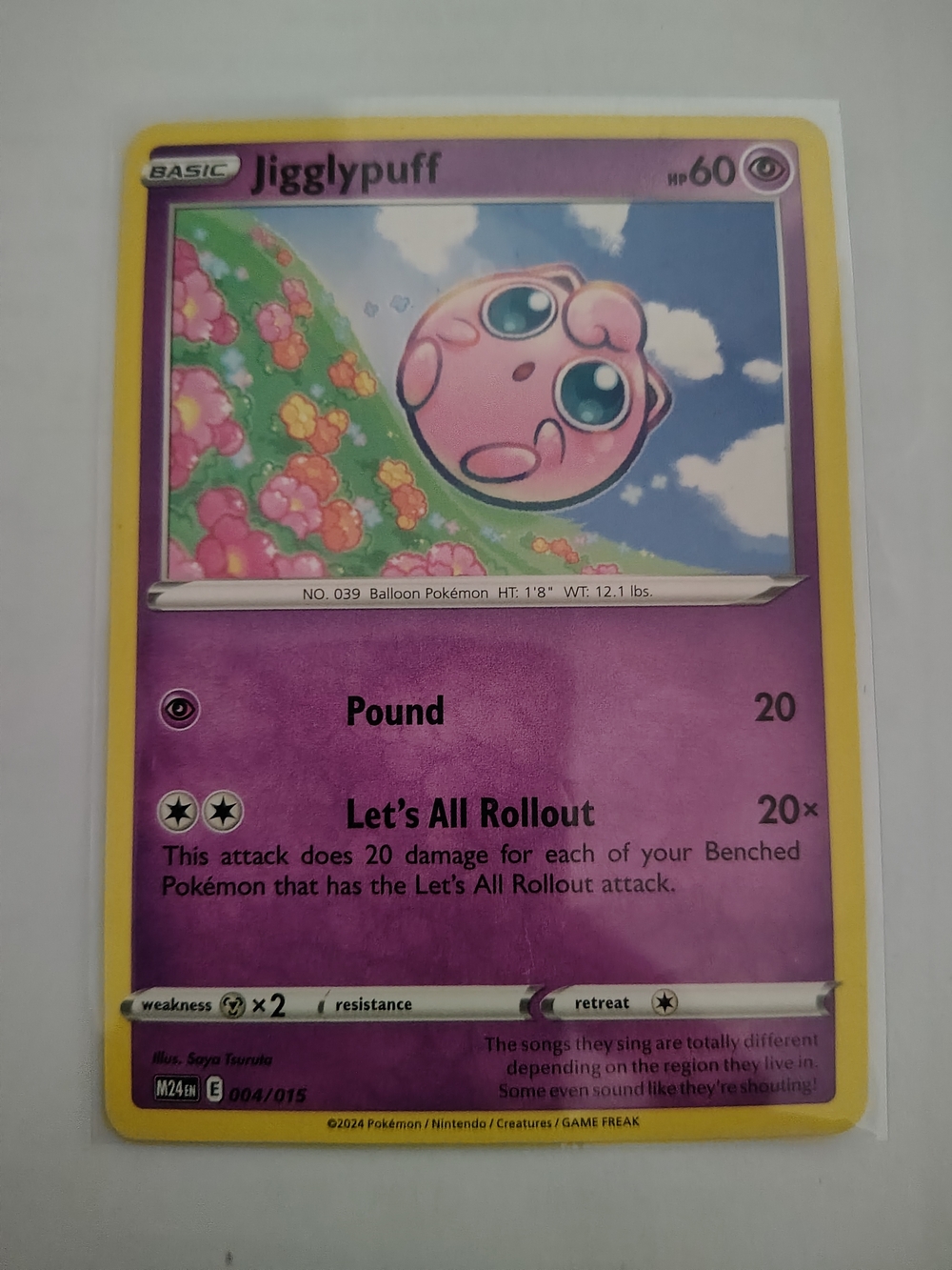 Jigglypuff Pokémon Card - Pink and Purple